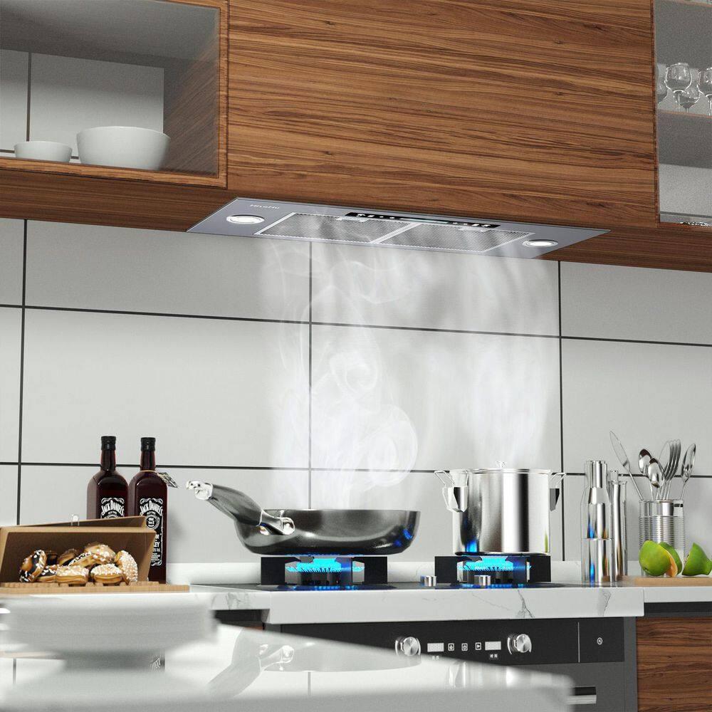 Range Hood Insert 36, AROAN Built-in Range Hood with Ducted/Ductless Convertible, Stainless Steel Vent Hood for Kitchen with 900 CFM, 4 Speed Soft Touch Switch, Aluminum Filters, Carbon Filter(B0136A)