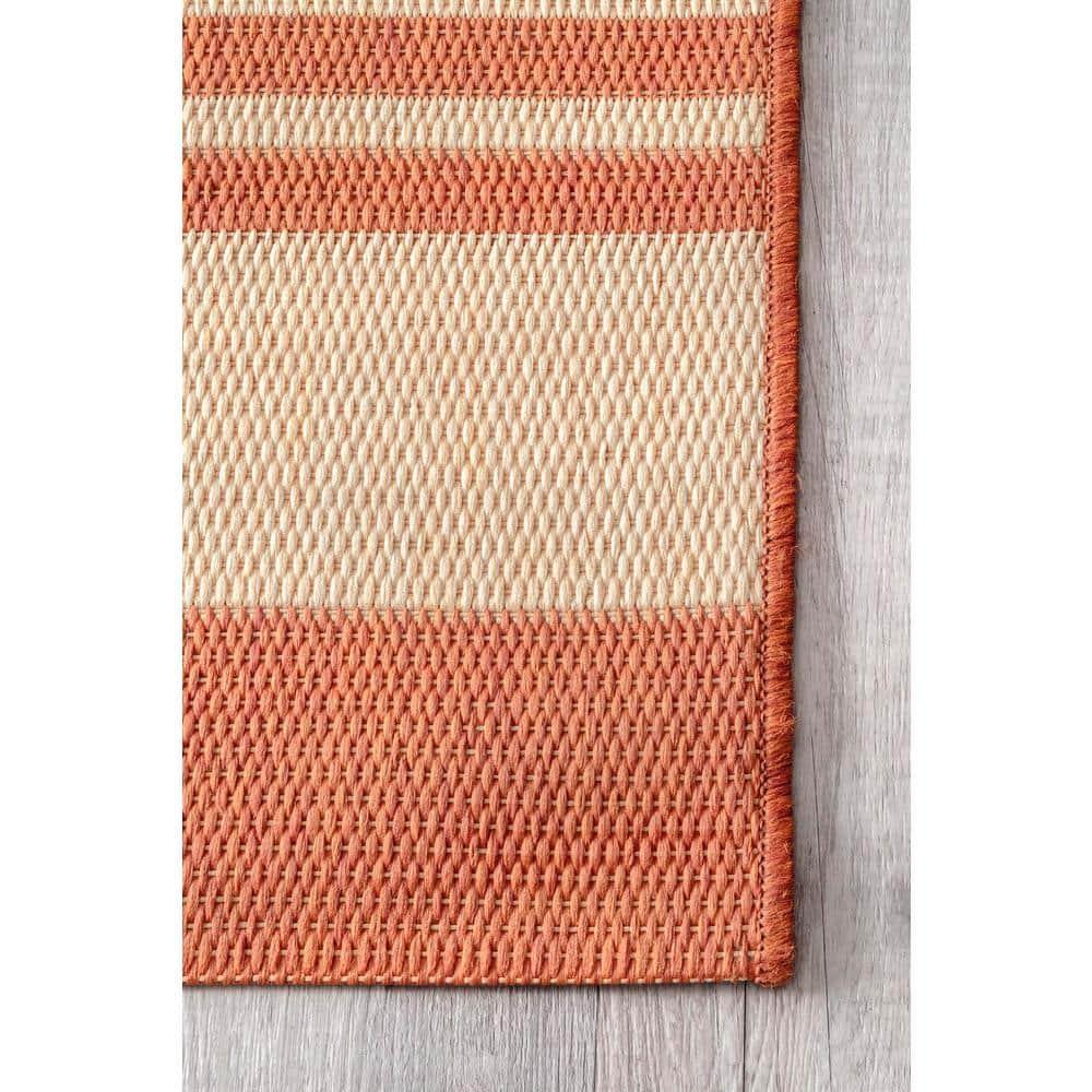 nuLOOM Heidi Multi Striped Indoor/Outdoor Area Rug, 6' 3" x 9' 2", Terracotta
