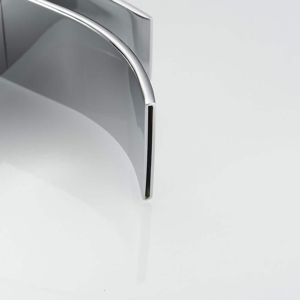 Midanya Waterfall Spout Bathroom Faucet Single Handle 1 Hole Bathroom Sink Faucet,Modern RV Lavatory Vanity Basin Tap with Water Hose,Short Body,Polish Chrome