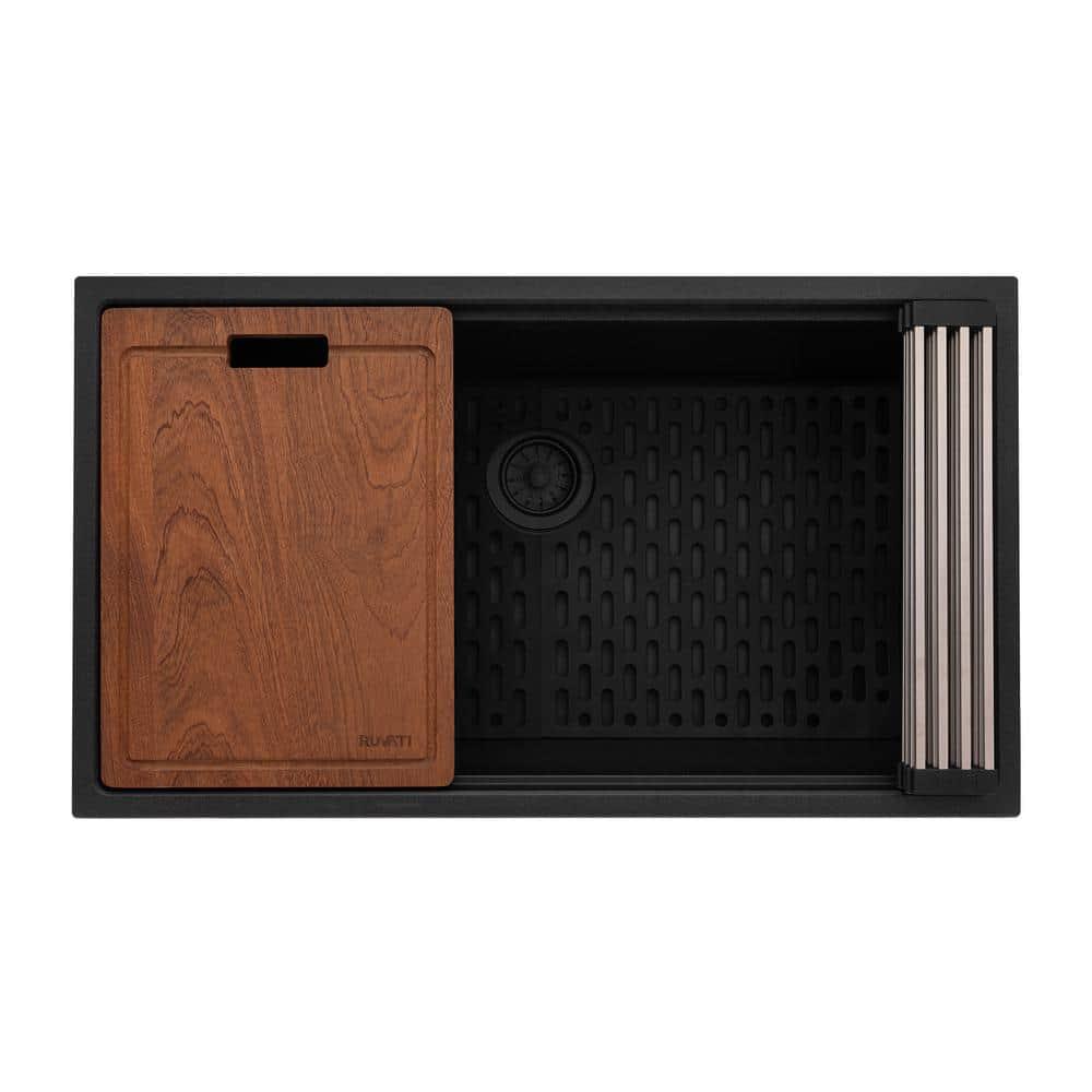 Ruvati 33-inch epiRock Workstation Undermount Kitchen Sink