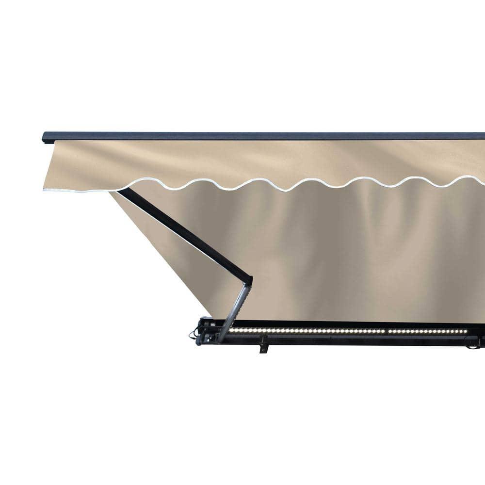Semi-Cassette Patio Awning with LED Lights - Moroccan Collection