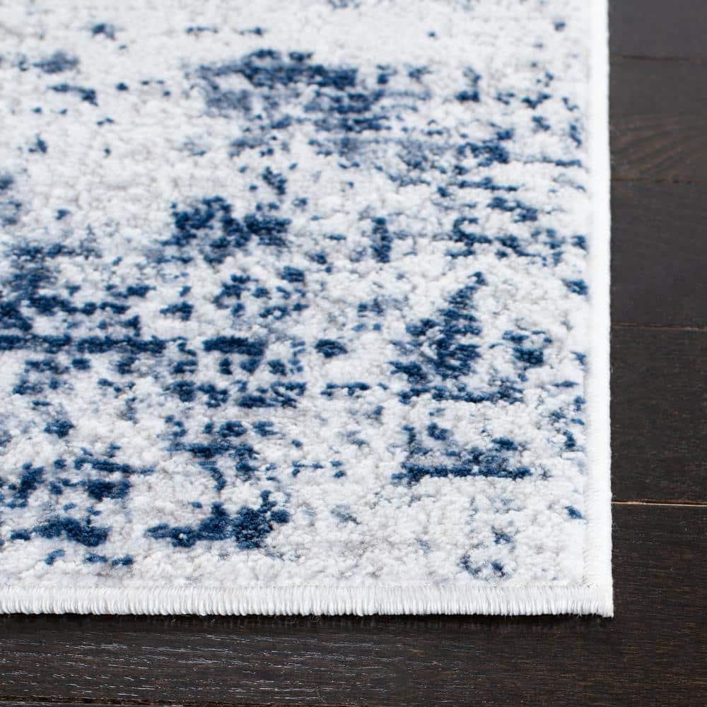 Amelia ALA700 Power Loomed Area Rug - Ivory/Navy - 6'7"x6'7" - Safavieh.