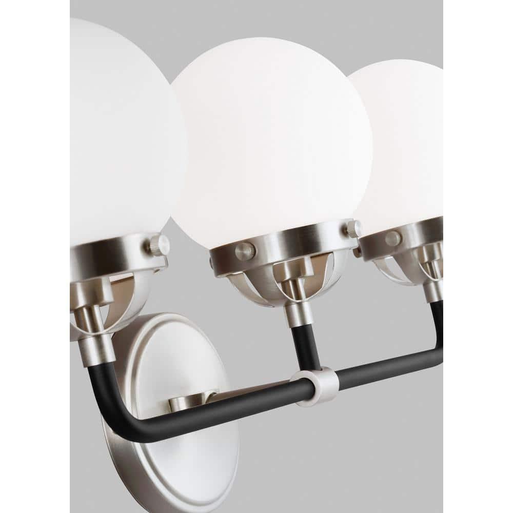 Generation Lighting Cafe 21.75-in 3 -Light Brushed Nickel Modern/contemporary Vanity light