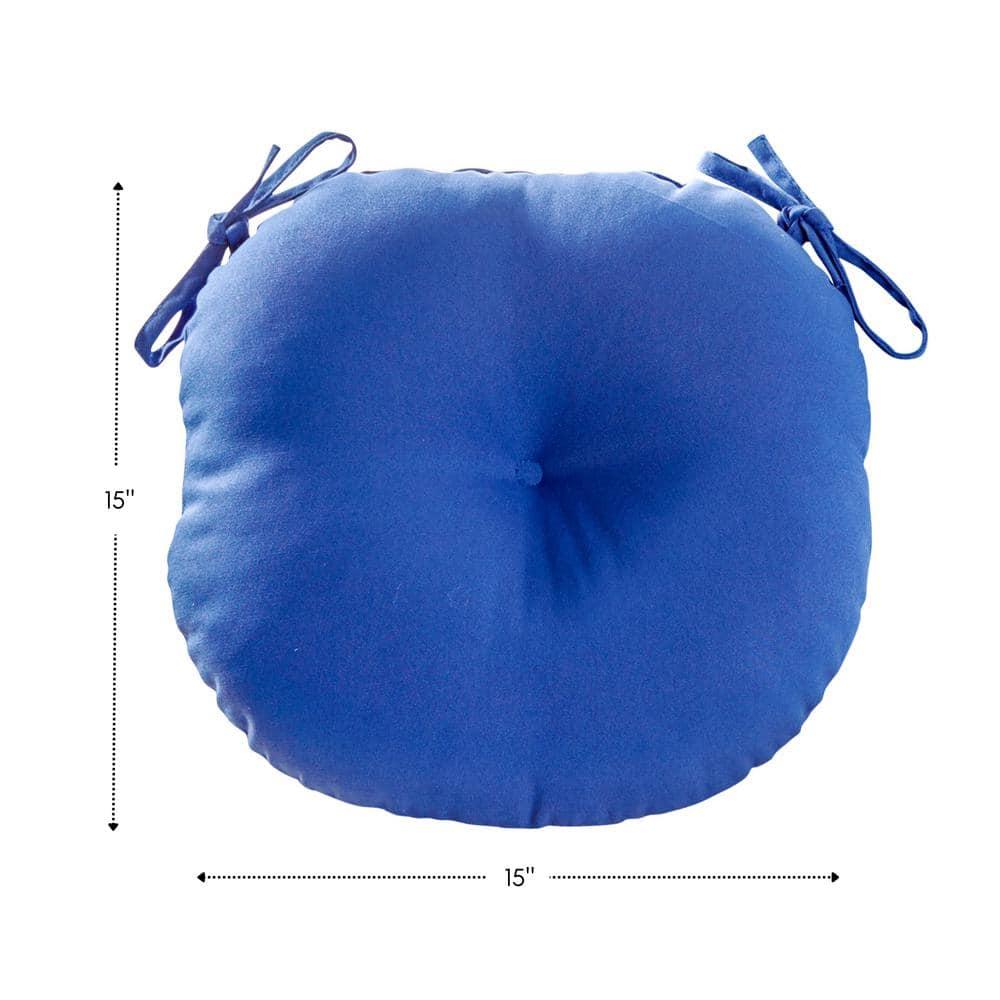 Greendale Home Fashions 15-inch Round Outdoor Marine Blue Bistro Chair Cushions (Set of 2)