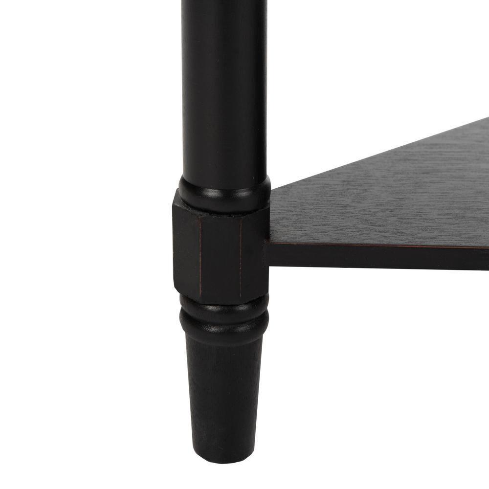 Gomez Corner Console Table - Distressed Black - Safavieh