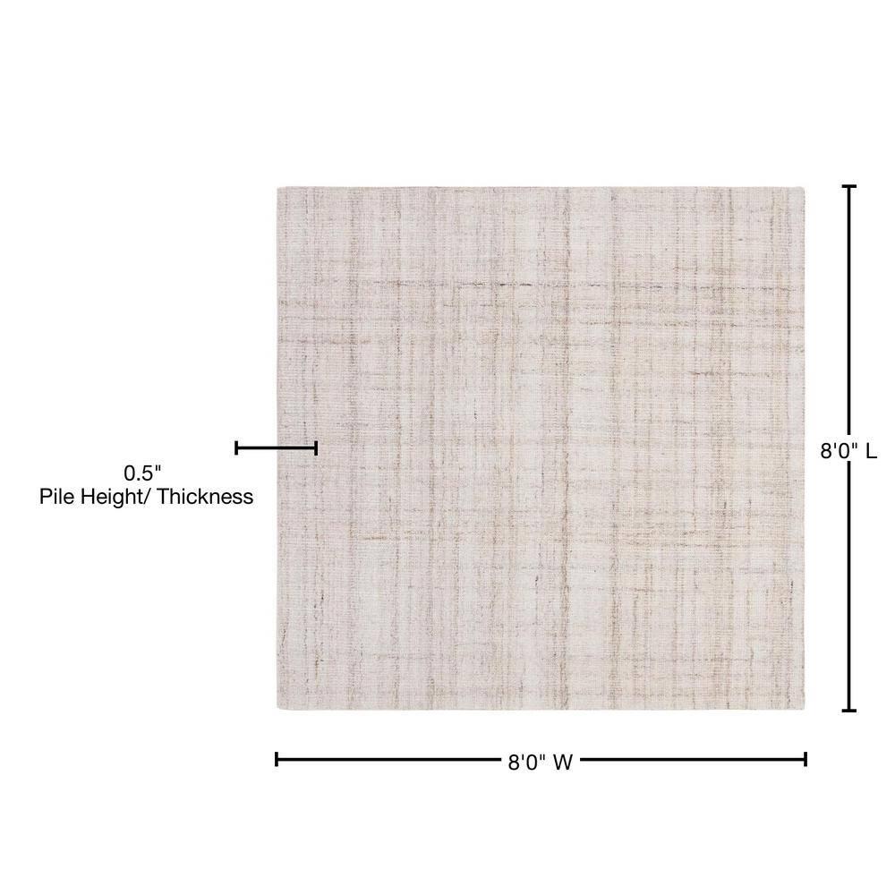 Abstract ABT141 Handmade Indoor Area Rug - Ivory/Beige - 8'x8' - Safavieh