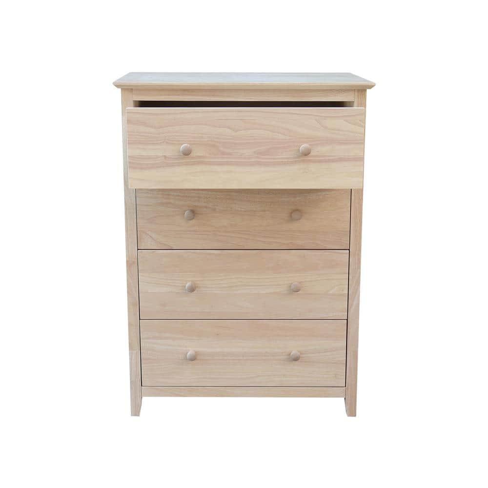 Brooklyn 4-Drawer Unfinished Wood Chest of Drawers
