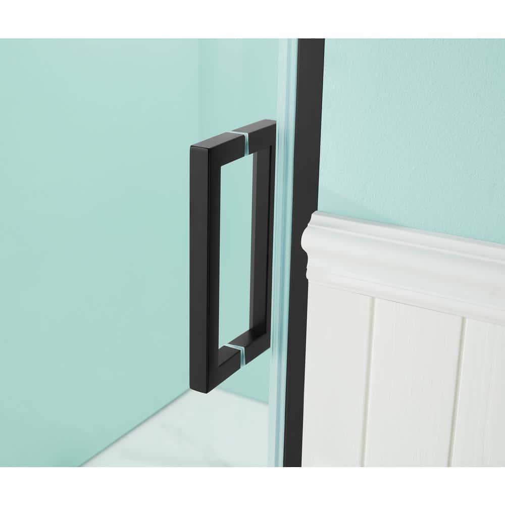 36 in.W - 72 in.H Pivot Shower Door with Clear Glass and Stainless Steel Handle