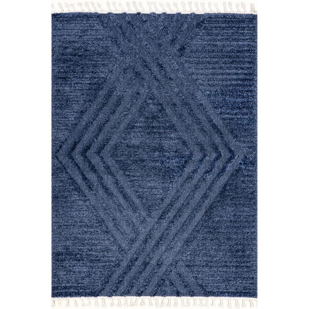 Nuloom Risette Solid 5x8 Shag Indoor Area Rug for Living Room Bedroom Dining Room Nursery, Blue