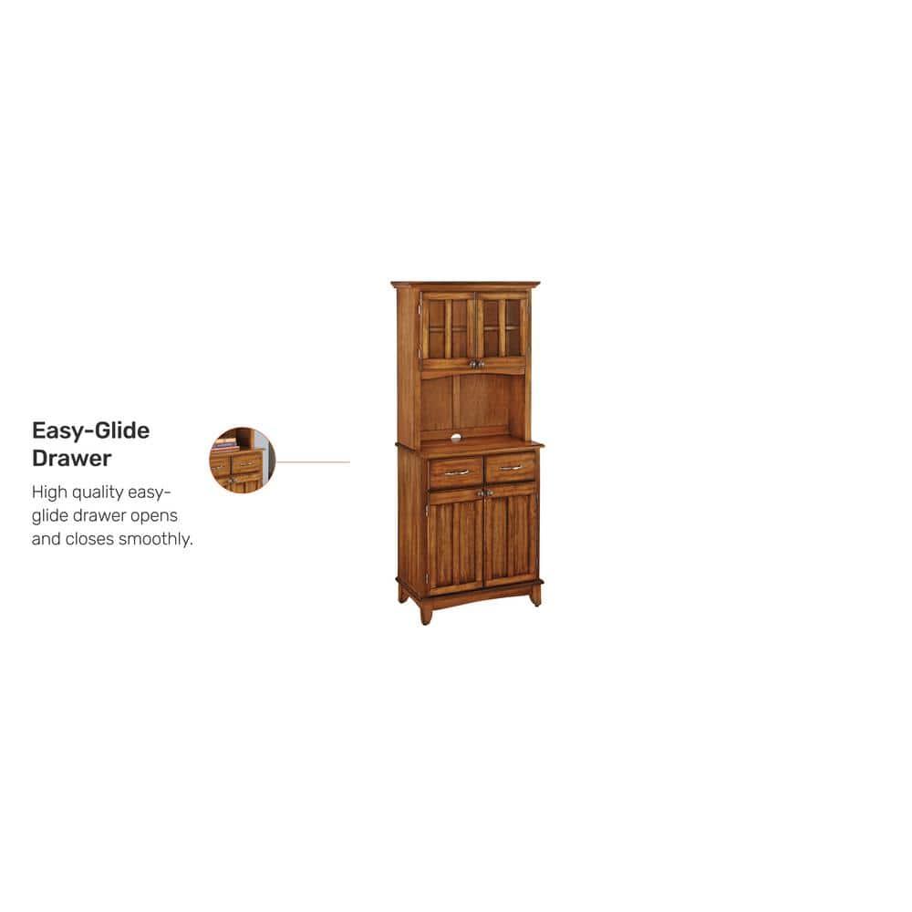 Small Buffet of Buffets Server with Hutch and Oak Top Oak - Homestyles: Traditional Storage, Glass Doors, Adjustable Shelves