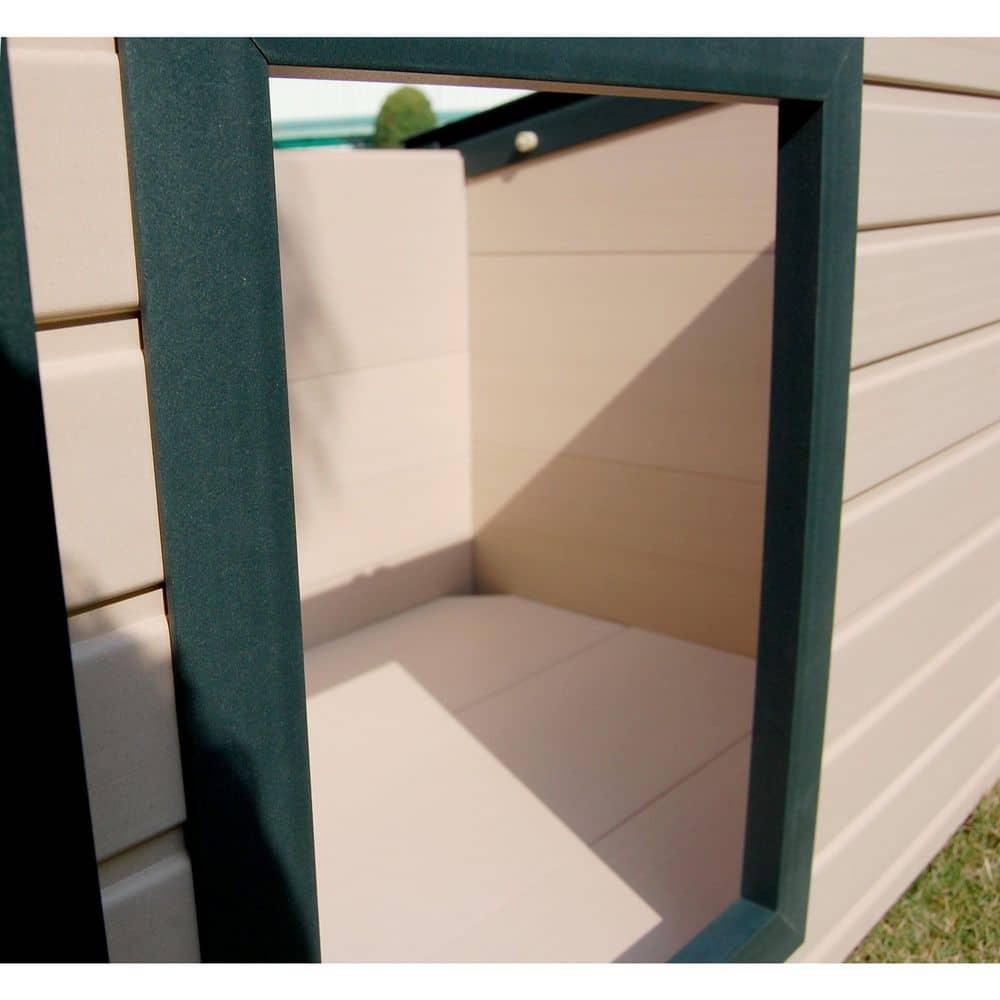 New Age Pet® ECOFLEX® Rustic Lodge Style Dog House - Extra Large, Weatherproof, Easy to Assemble, Elevated Floor for Ventilation, Non-Toxic, Durable Wood Plastic Composite