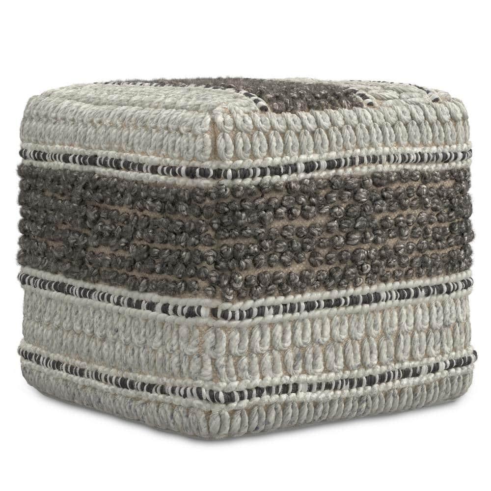 Simpli Home Grady Upholstered Pouf
