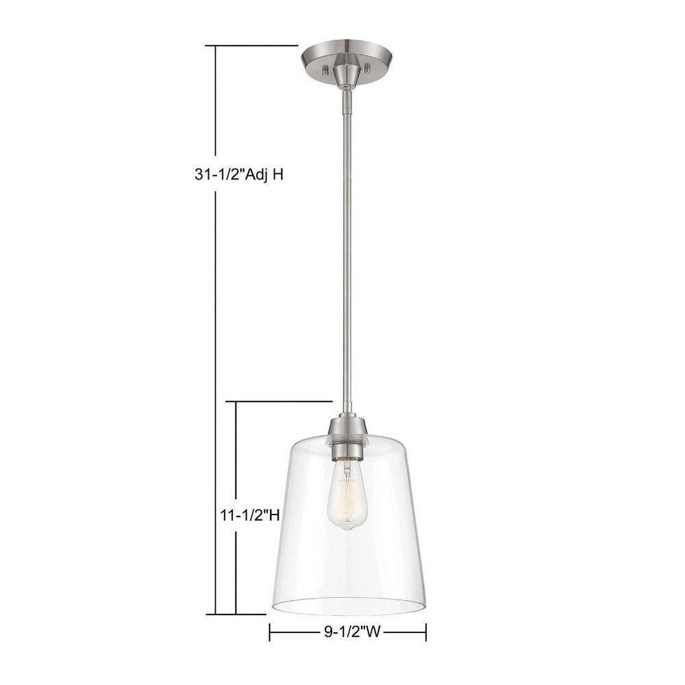 Templeton Brushed Nickel 11.5" Pendant Light with Clear Glass Shade