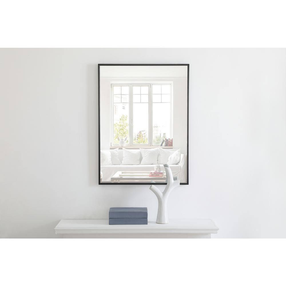 Elegant Lighting Metal Frame Square Mirror 24 inch in Black