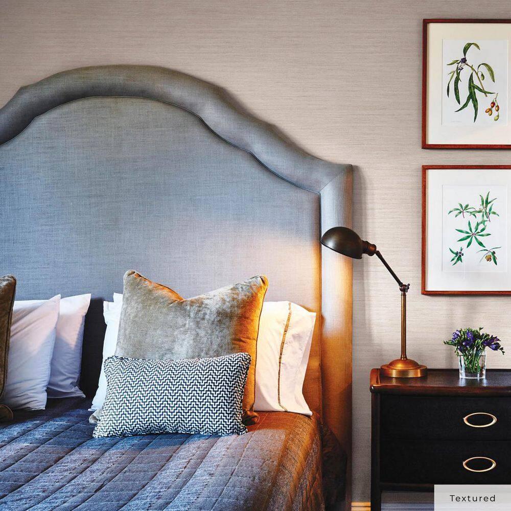 Tempaper & Co.® Faux Horizontal Grasscloth Removable Peel and Stick Wallpaper, Textured Ecru, 28 sq. ft.: Vinyl, Prepasted, Abstract Pattern