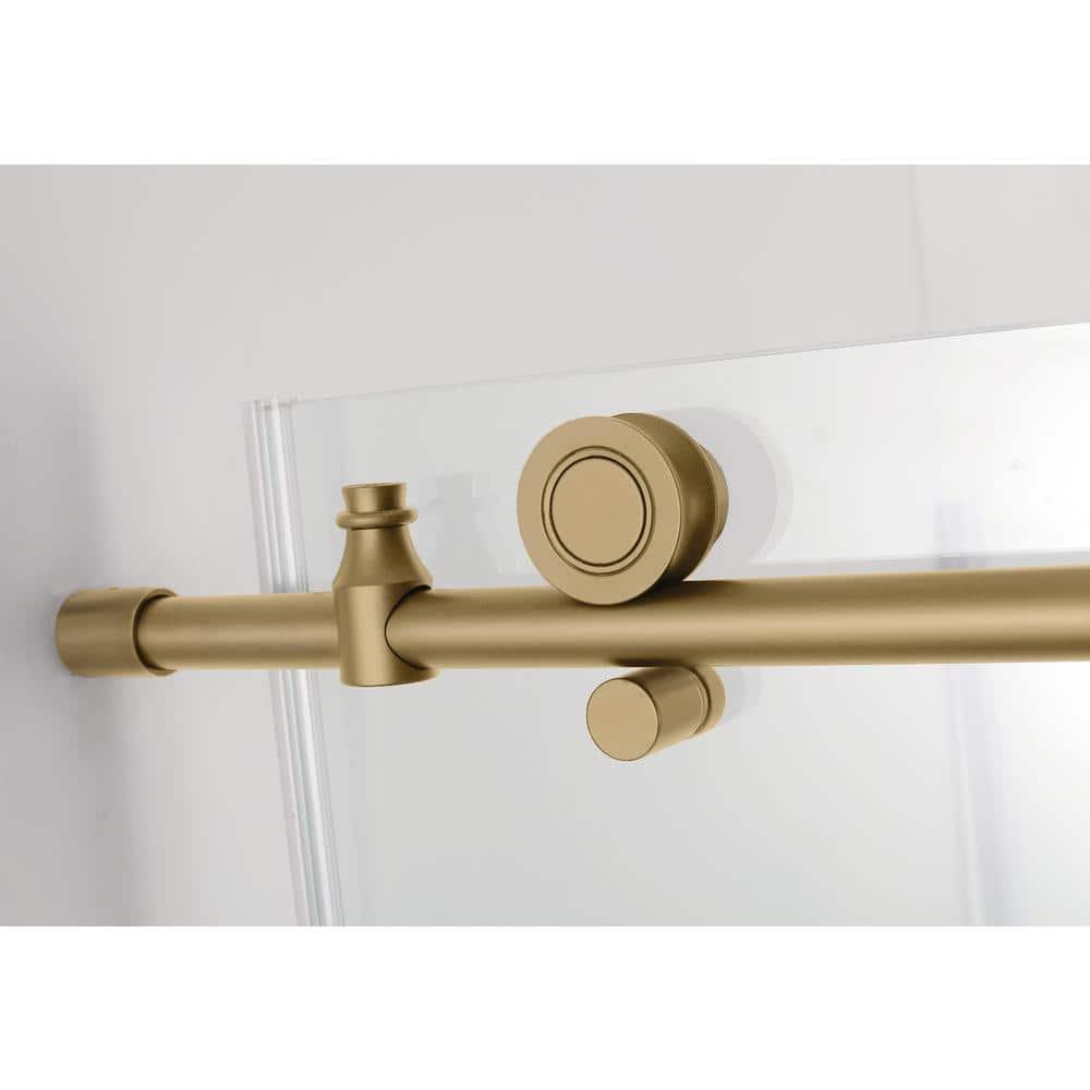 Coraline XL 56" W x 80" H Single Sliding Frameless Shower Door