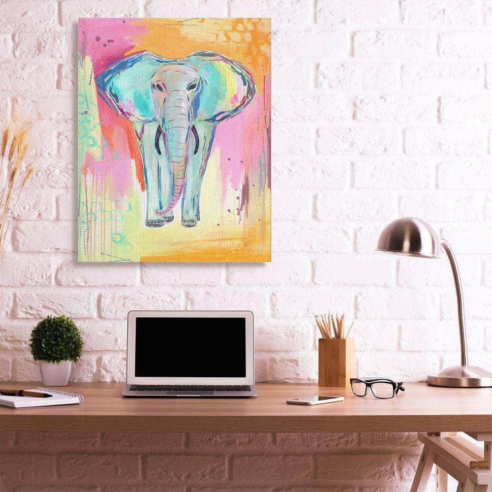 Stupell Industries " Colorful Elephant With Abstract Pastel Background " by Jennifer McCully