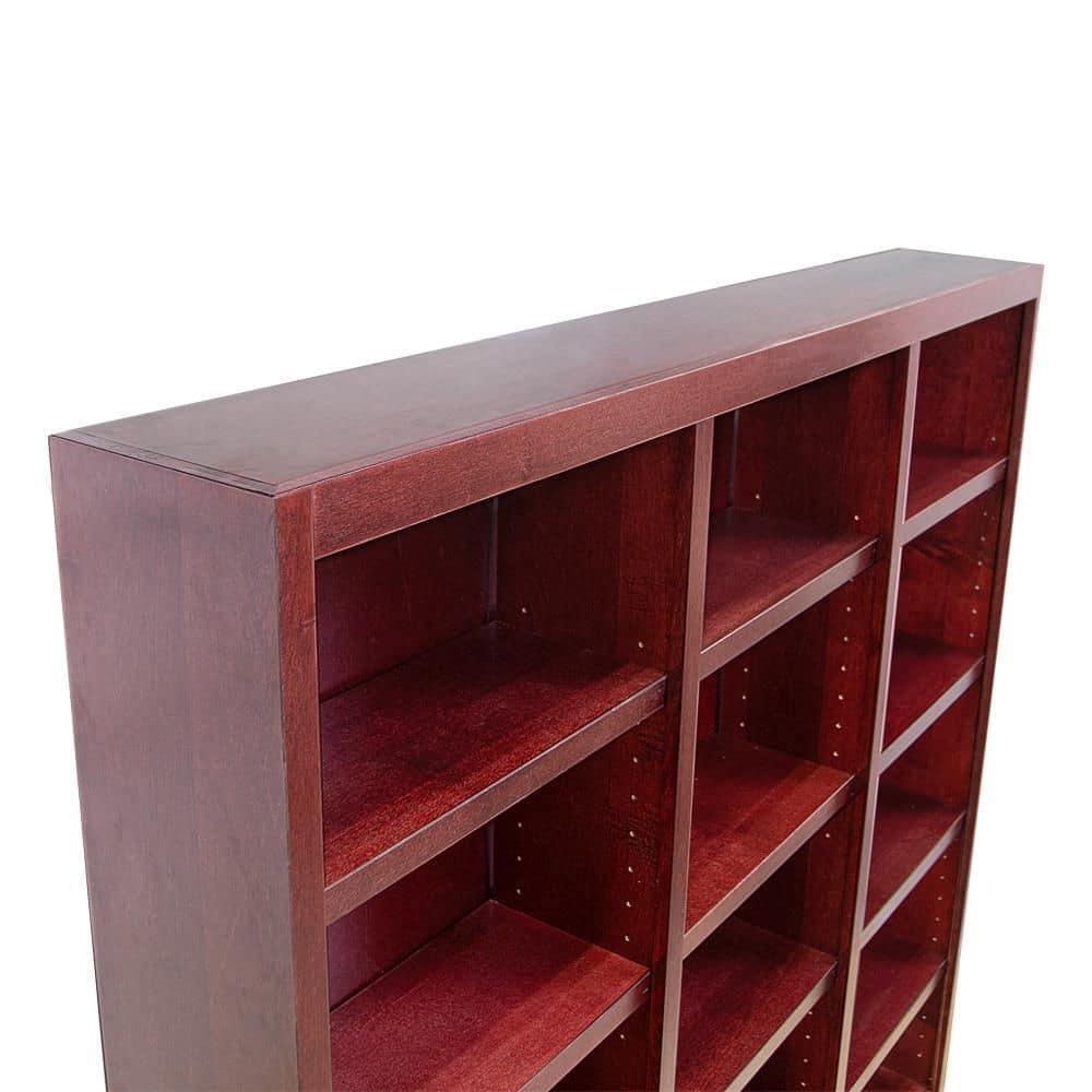 Winston Porter Flannagan Triple Wide Wood Bookcase, 15 Bookshelf, 72 inch Tall Storage and Display Bookshelf for Home Office and Living Room