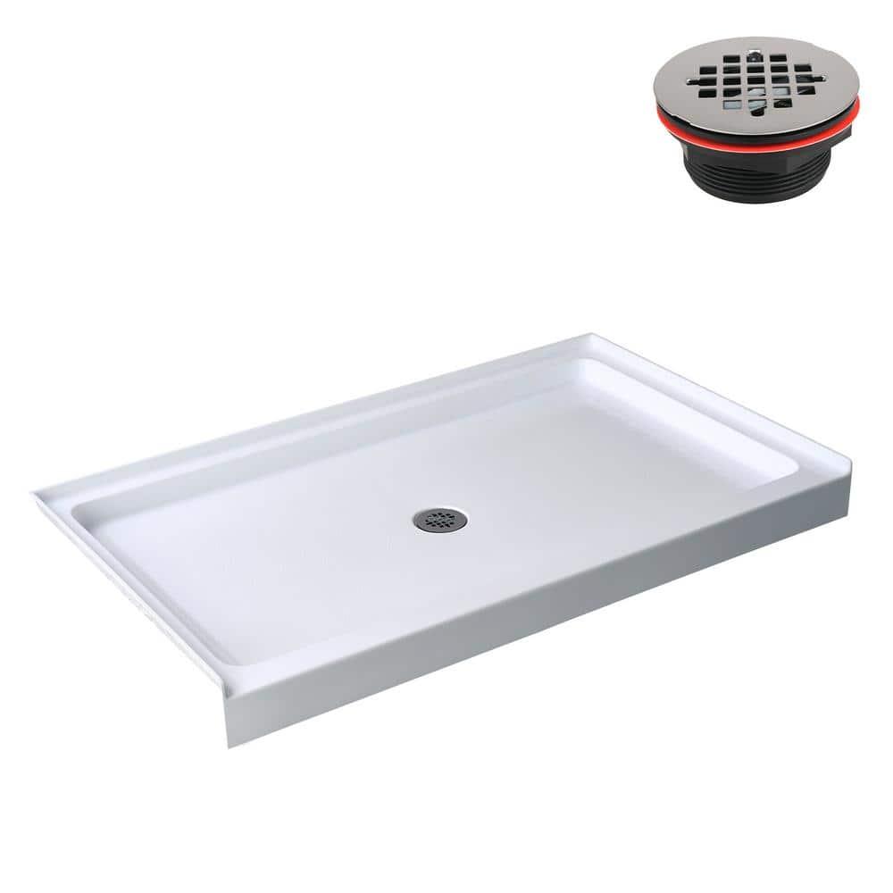 Streamline Bath Streamline 60 in. x 32 in. Alcove Acrylic Shower Base With Center Drain, Drain Included GB-516-68