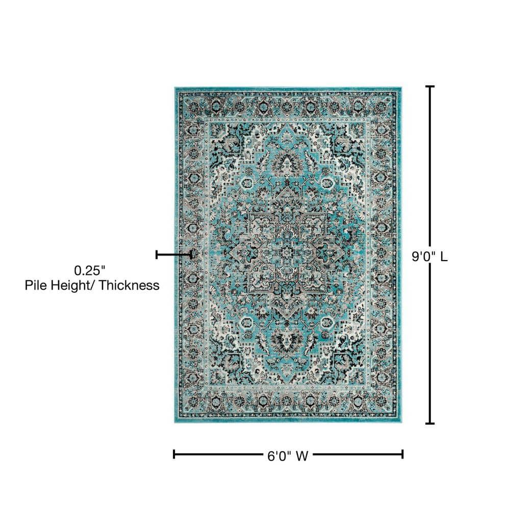 SAFAVIEH Skyler Collection SKY126M Blue / Ivory Rug