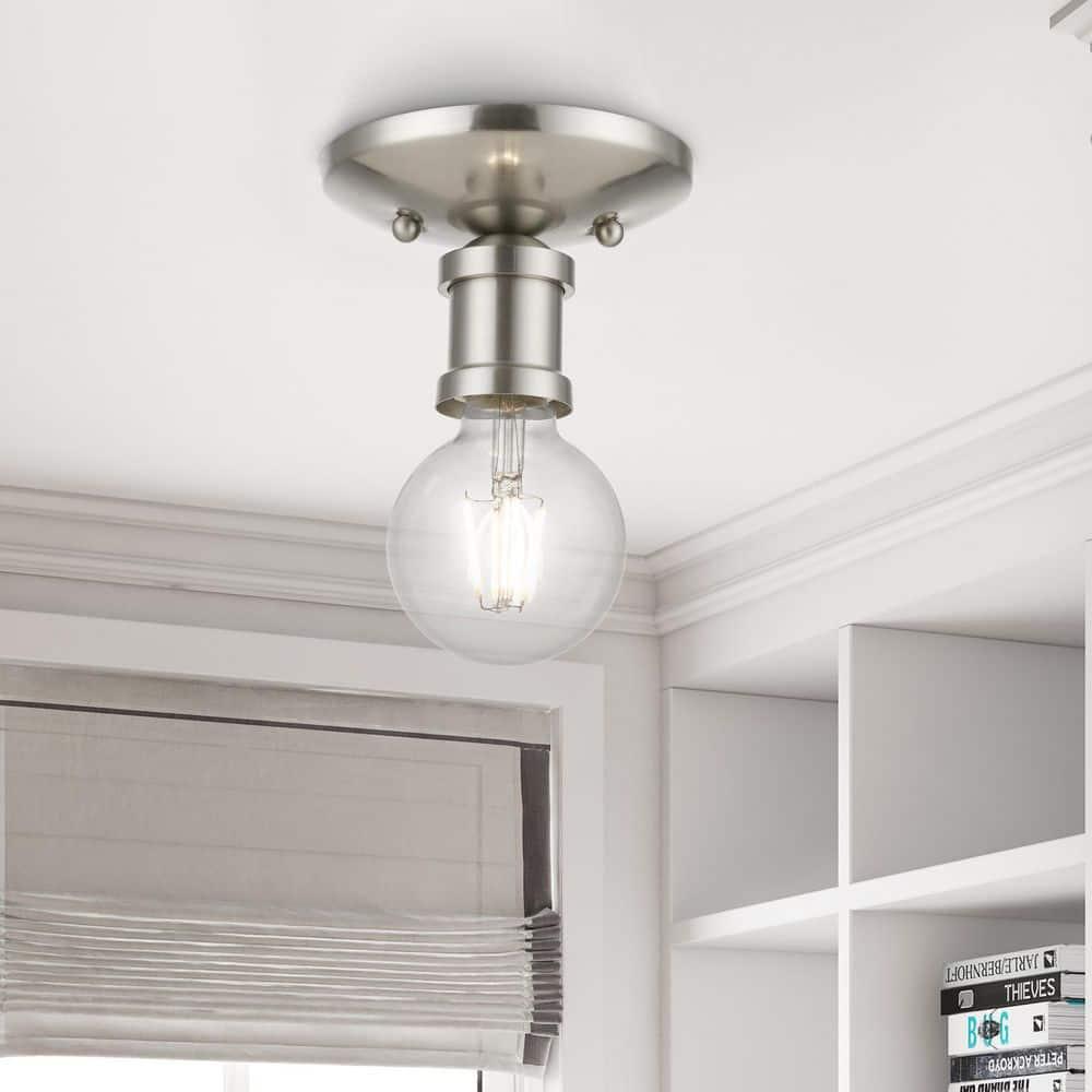 Livex Lighting Lansdale 1 - Light Flush Mount in  Brushed Nickel