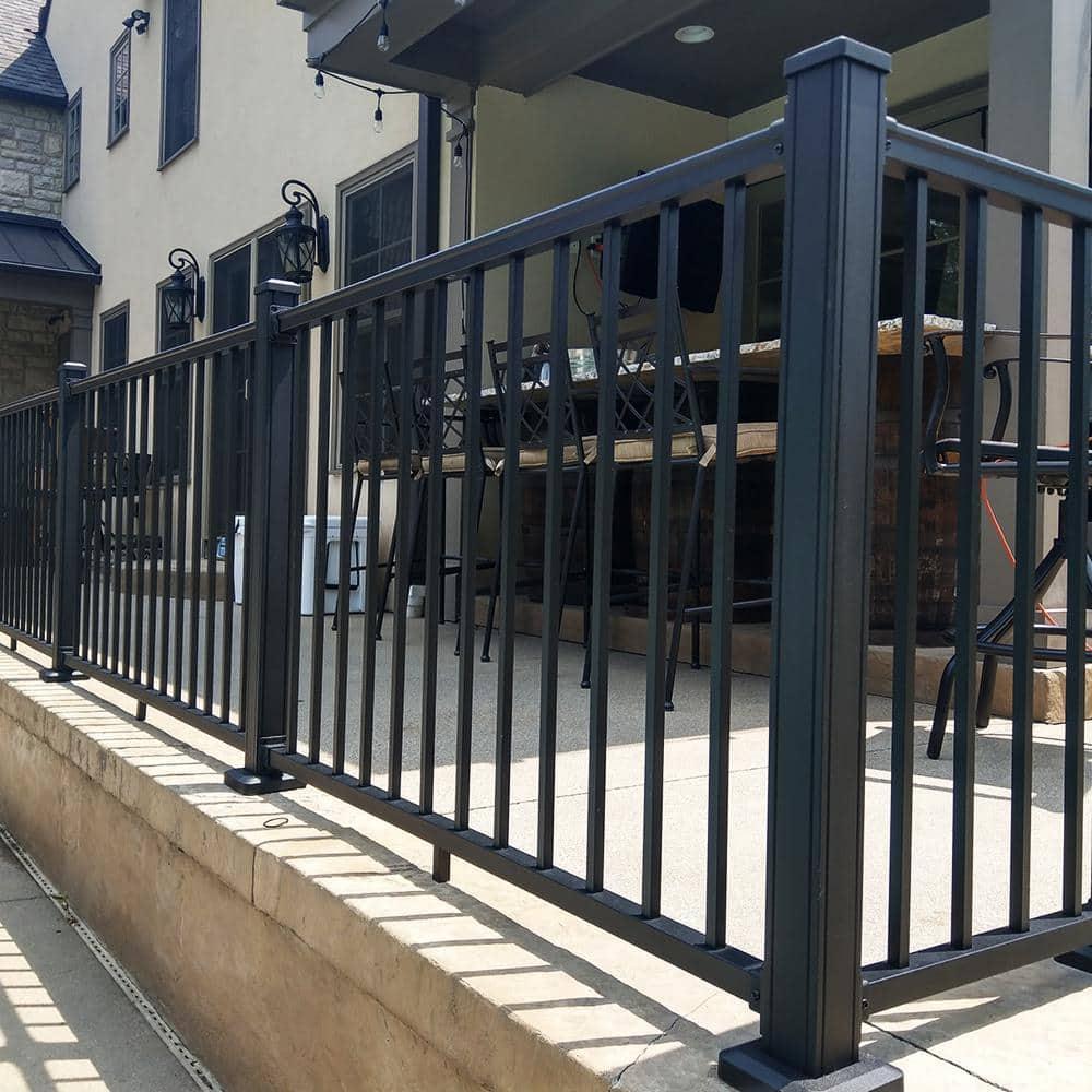 Weatherables 2-1/2-in x 2-1/2-in x 3-1/4-ft Textured Black Aluminum Deck Post