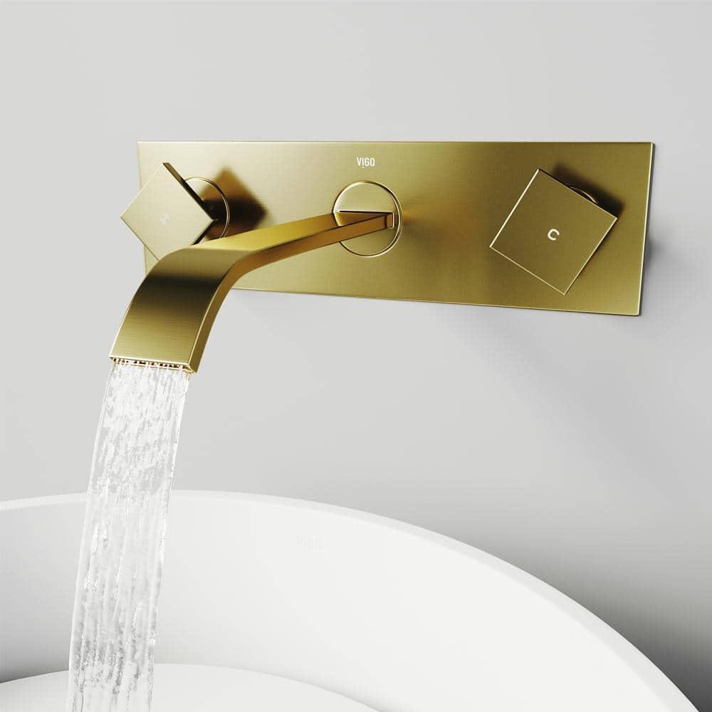 Titus 3" H Two Handle WaterSense Wall Mount Bathroom Faucet