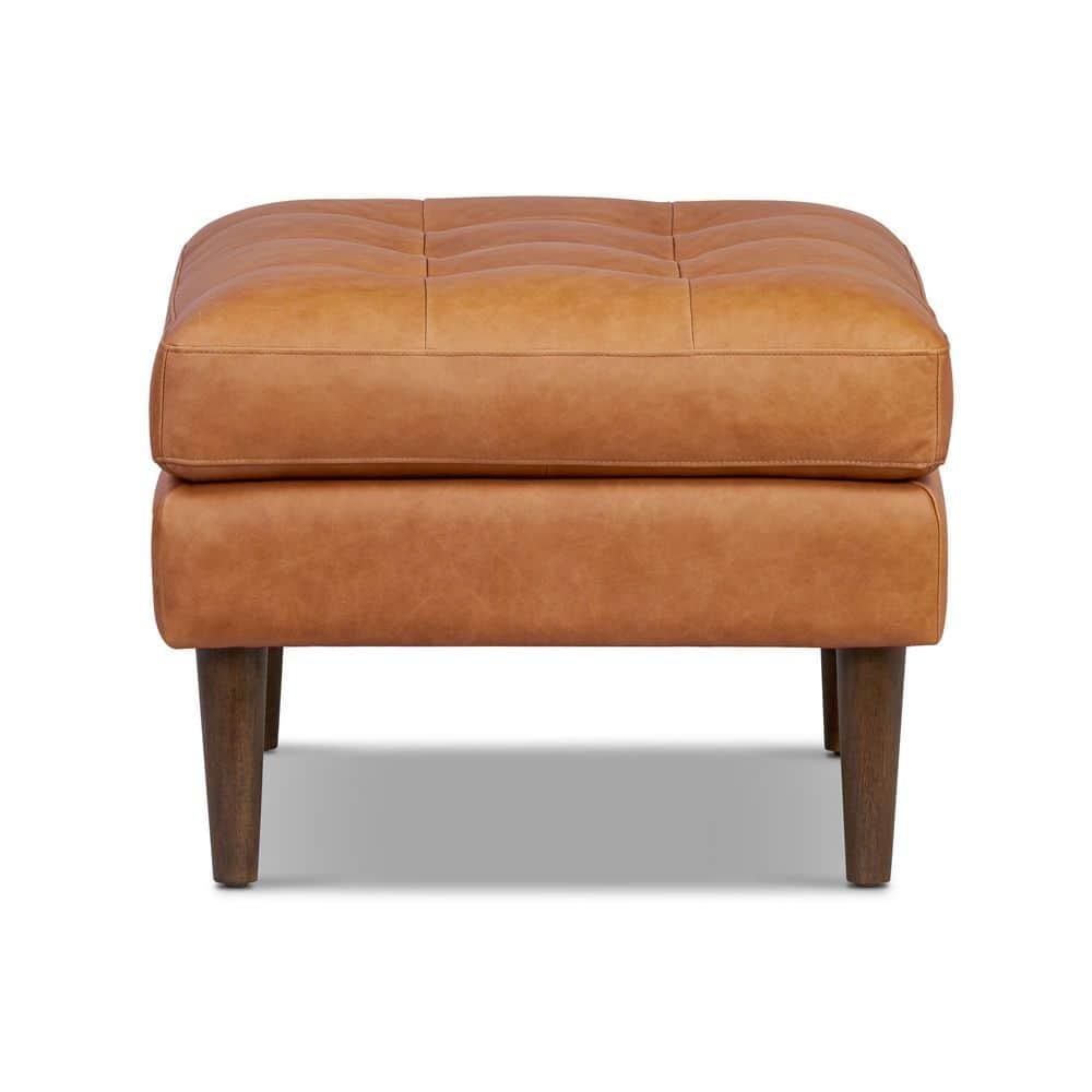 Florence Ottoman Cognac Tan - Poly & Bark