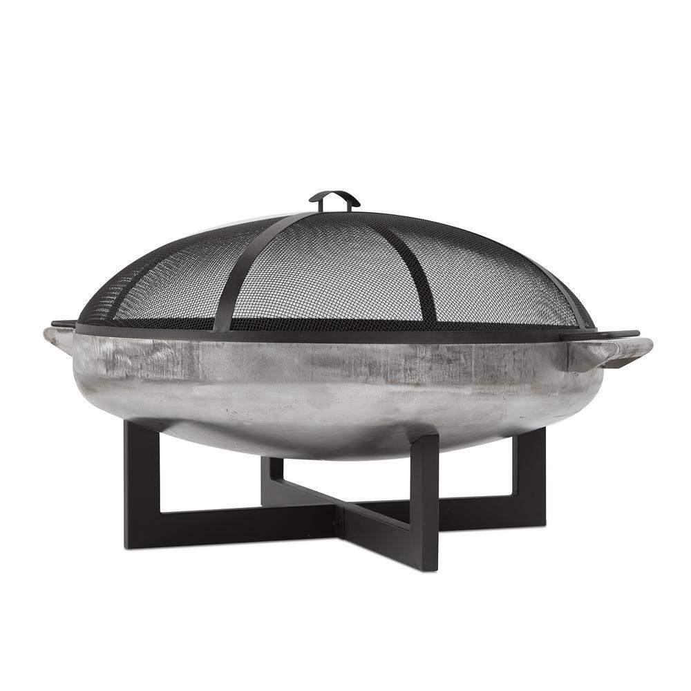 La Porte 21" H x 36.8" W Steel Wood Burning Outdoor Fire Pit with Lid