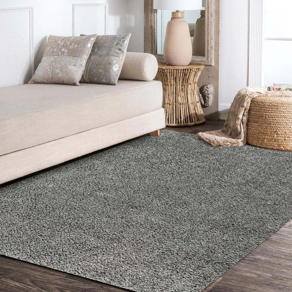 3'x5' Mercer Shag Plush Area Rug, Charcoal - JONATHAN Y