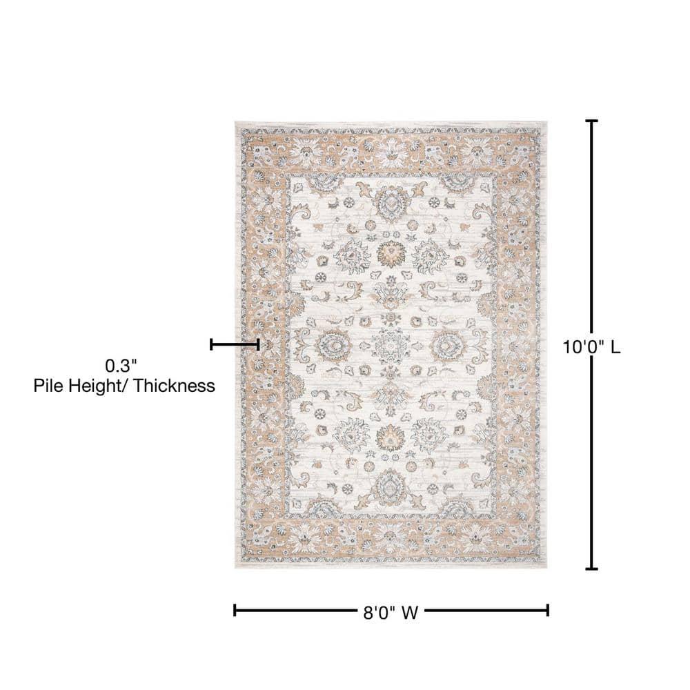 Isabella ISA940 Power Loomed Area Rug - Cream/Beige - 8'x10' - Safavieh.