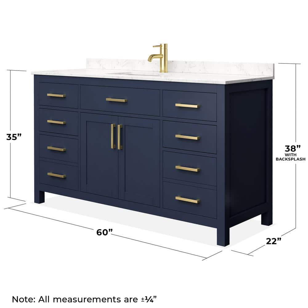 Beckett 60" Freestanding Single Bathroom Vanity with Cultured Marble Top
