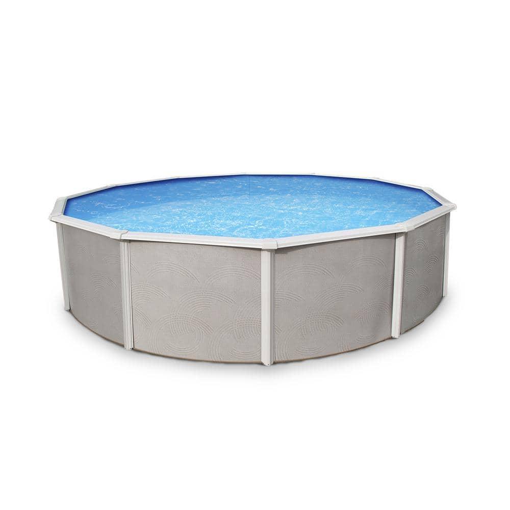 Blue Wave Products Belize Round 52-in Deep 6-in Top Rail Swimming Pool Package