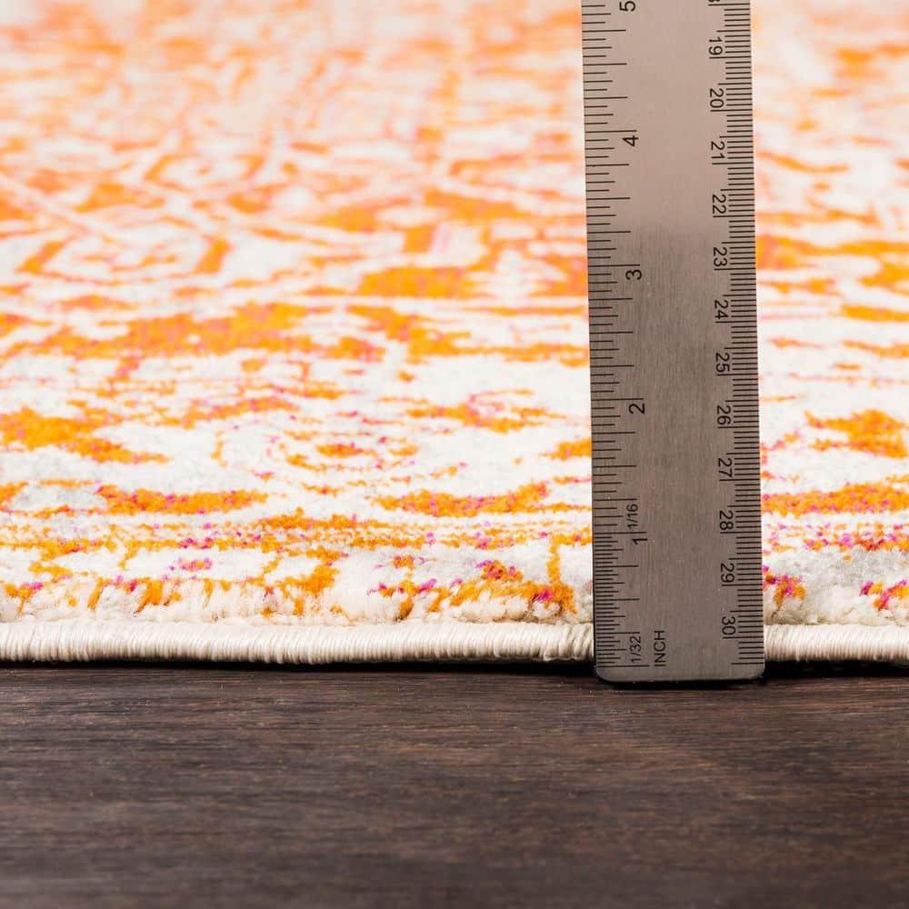 Madison MAD603 Power Loomed Indoor Area Rug - Orange/Ivory - 5'3"x7'6" - Safavieh