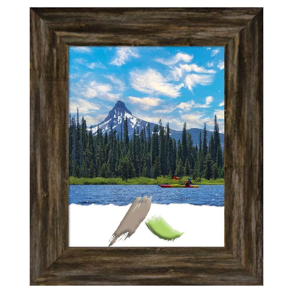 Amanti Art Fencepost Brown Narrow Wood Picture Frame Opening Size 11x14 in.