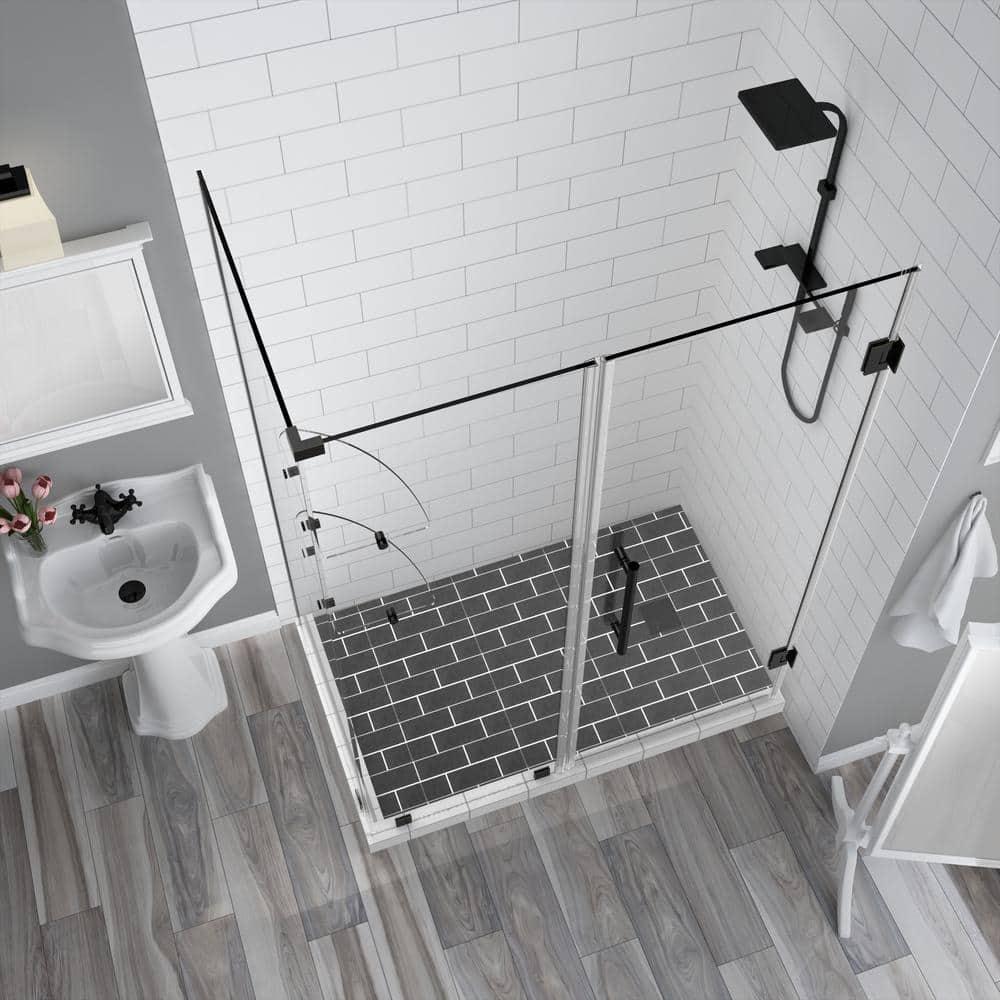 Aston Bromley GS Frameless 68" x 72" Rectangle Hinged Shower Enclosure SEN962EZ-MB-683432-10