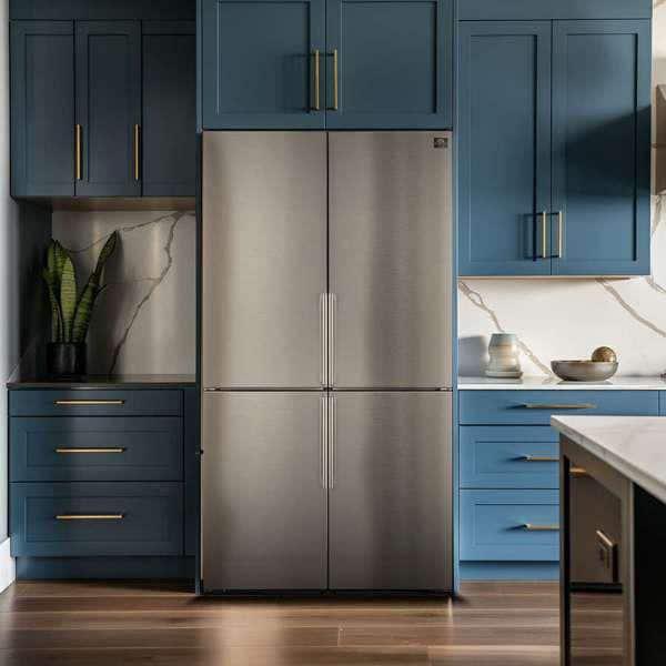 Guardia 46.8-Inch Side-by-Side Bottom Freezer Refrigerator Stainless Steel, 21.6 cu.ft.