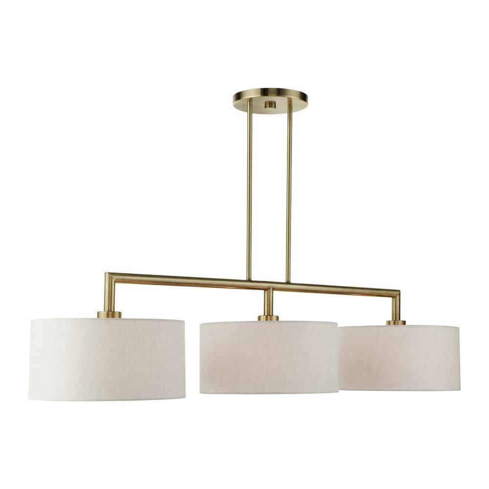Livex Lighting Meridian 3 - Light Chandelier in  Antique Brass