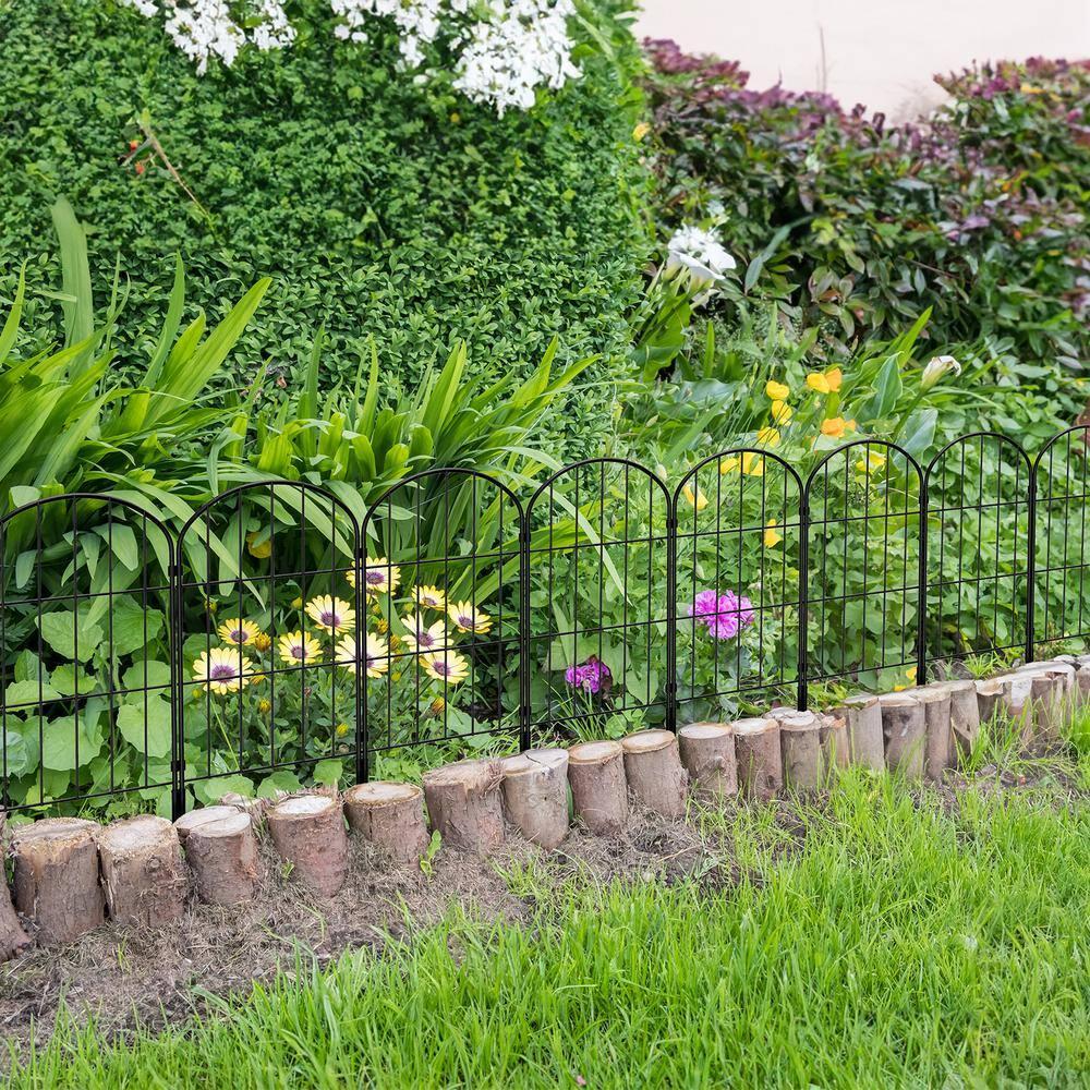 Decorative Garden Fence 25 Panels Animal Barrier Fence 27ft (L) x 22in (H) Rustproof Metal Wire Section Edging with Plastic Stakes Dog Fence Outdoor for Yard Yard Landscape Patio