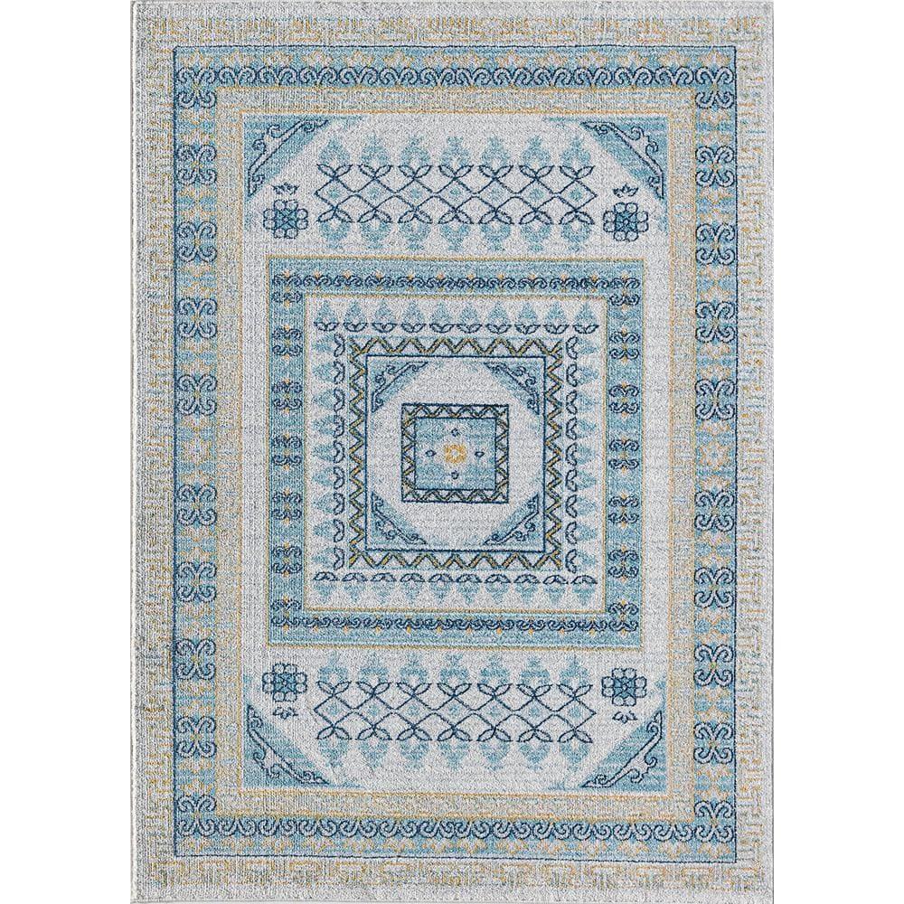 Rugs America Harper HY40G Morning Glory Abstract Vintage Gray Area Rug for Dining Room Rug Neutral Rug Living Room Rug Kitchen, 2'6" x 8'