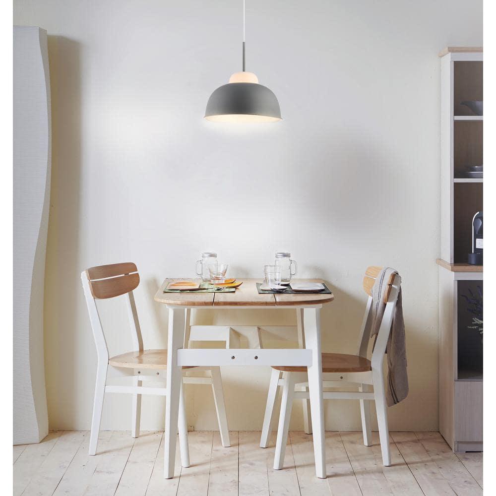 Simon 12" Adjustable Metal/Glass LED Pendant, Gray
