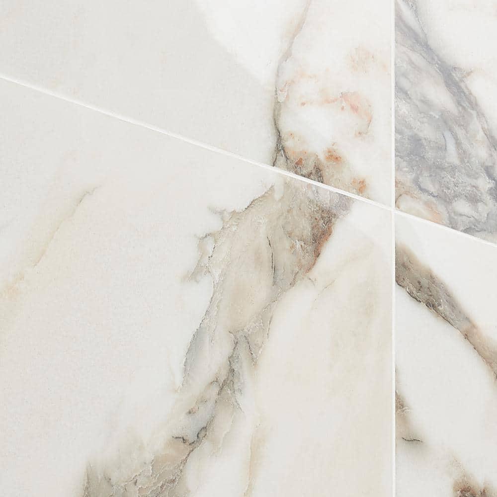 24" x 24" Polished Marble Look Porcelain Floor and Wall Tile (15.5 Sq. Ft. / Case)