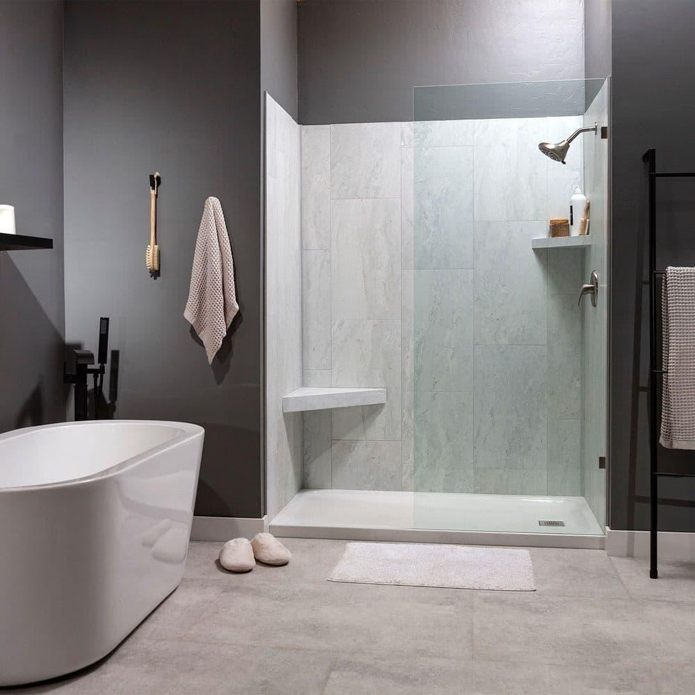 Palisade 25.6 in. x 14.8 in. Interlocking Vinyl Waterproof Wall Tiles