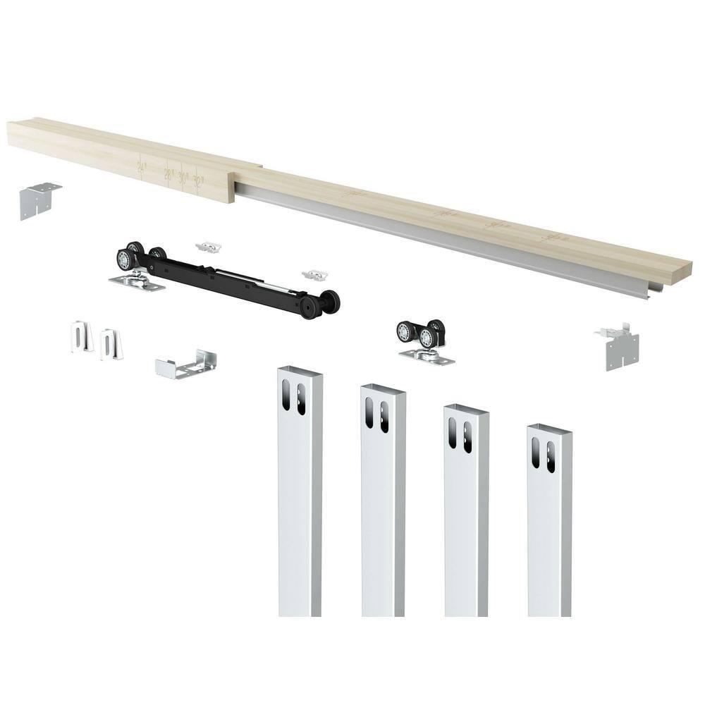 Calhome 80'' Hollow Paneled Painted Sliding Closet Doors