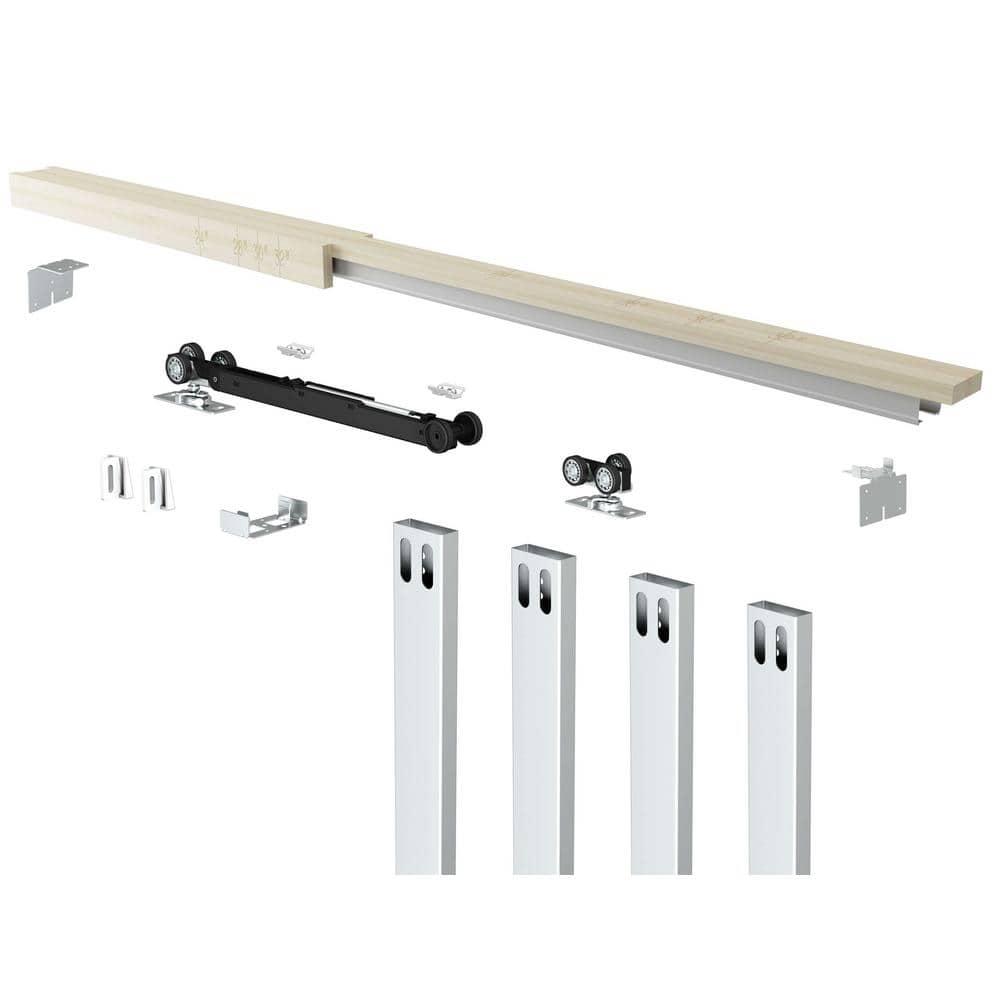 Calhome 80'' Hollow Paneled Painted Sliding Closet Doors