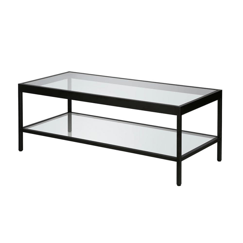 Evelyn&Zoe Alexis 45" Wide Rectangular Coffee Table, Blackened Bronze