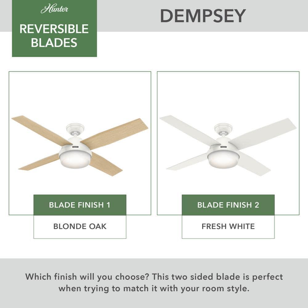 Dempsey 52" 4 - Blade Contemporary Indoor Ceiling Fan with Lights and Remote
