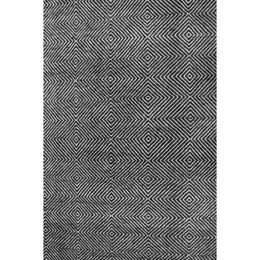 Nuloom Ago Geometric 3x5 Wool Accent Indoor Area Rug for Living Room Bedroom Dining Room Entryway Kitchen, Black/Ivory