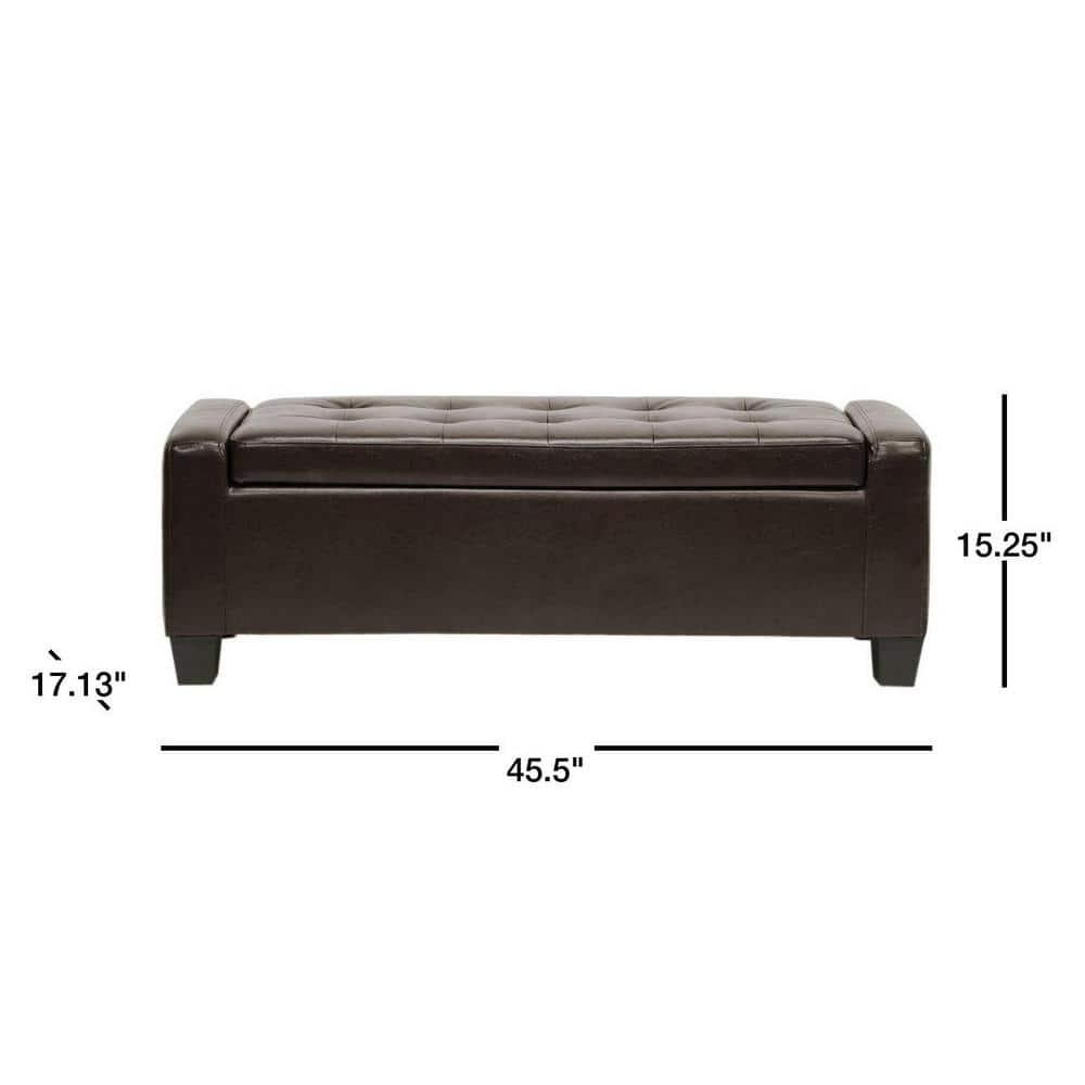 Manchester Ottoman Dark Brown - Baxton Studio: Modern Upholstered Bench, Wood Composite Frame, Spot Clean