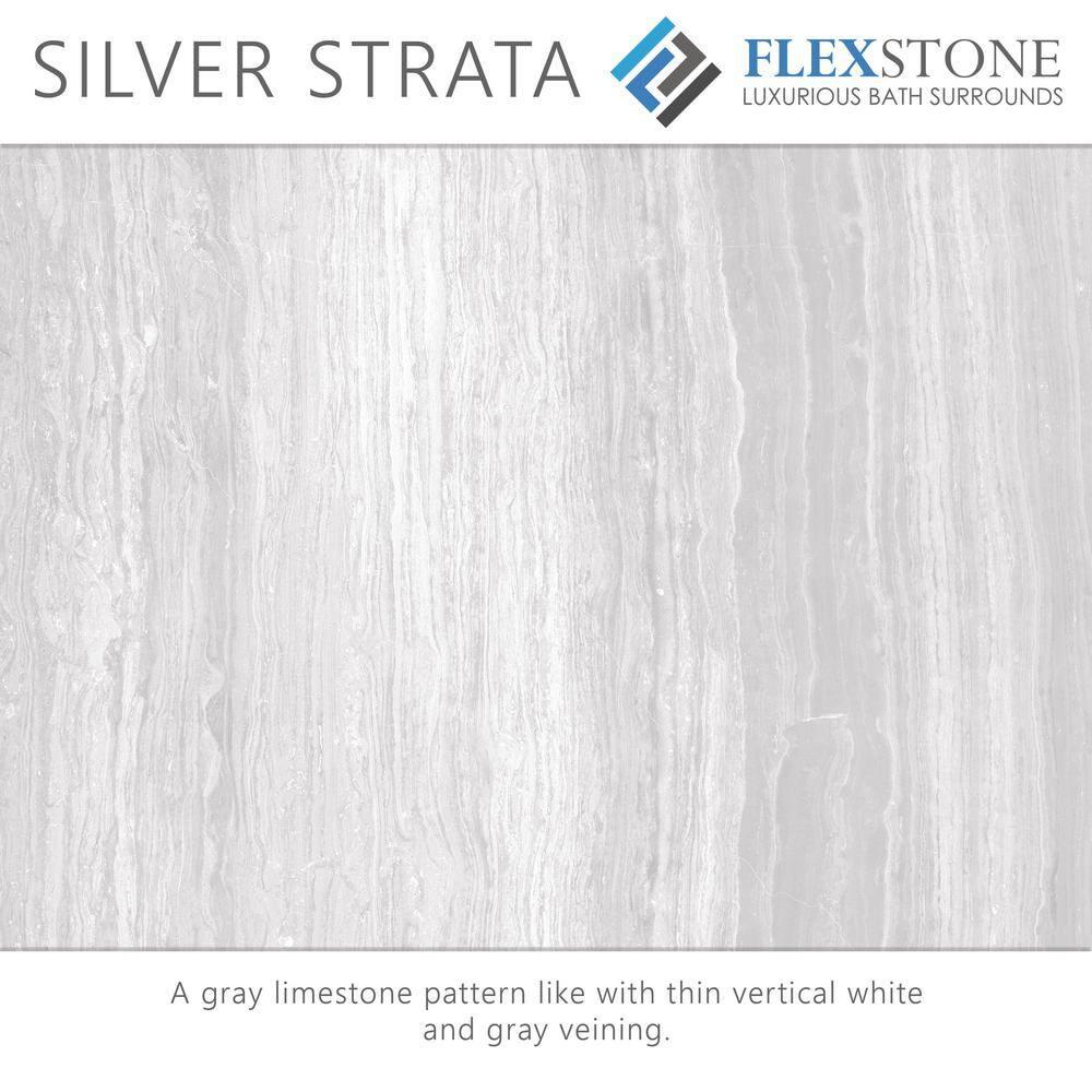 FlexStone 60"L x 30"W Single Threshold Alcove Shower Base with Right-Hand Drain